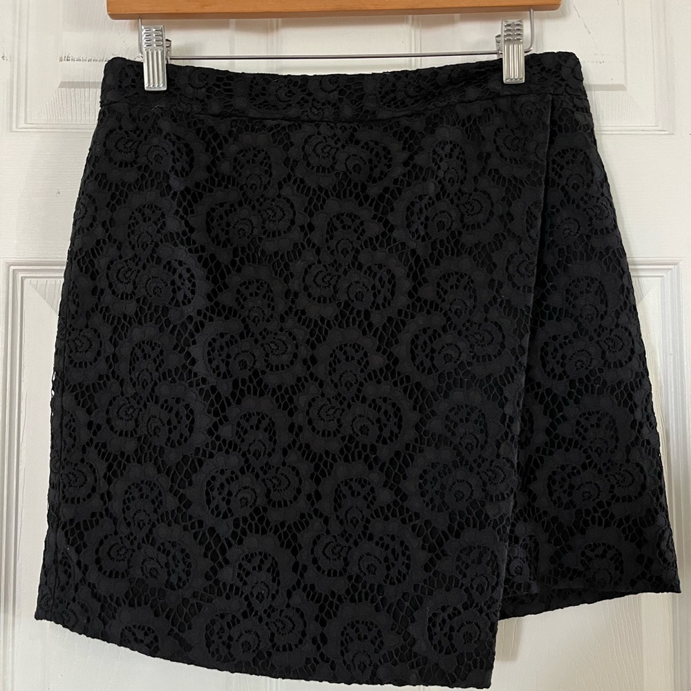 Madewell Black Lace A-Line Mini Skirt Size 6